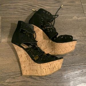 Cork Platform Wedge Sandals